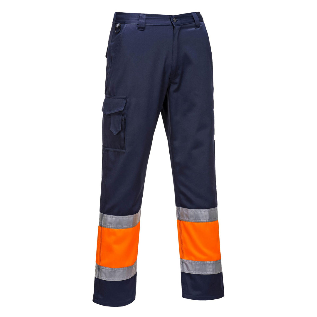 Portwest 2-farbige Warnschutz-Combat Hose, Grösse: XXL, Farbe: Orange/Marine, E049ONRXXL