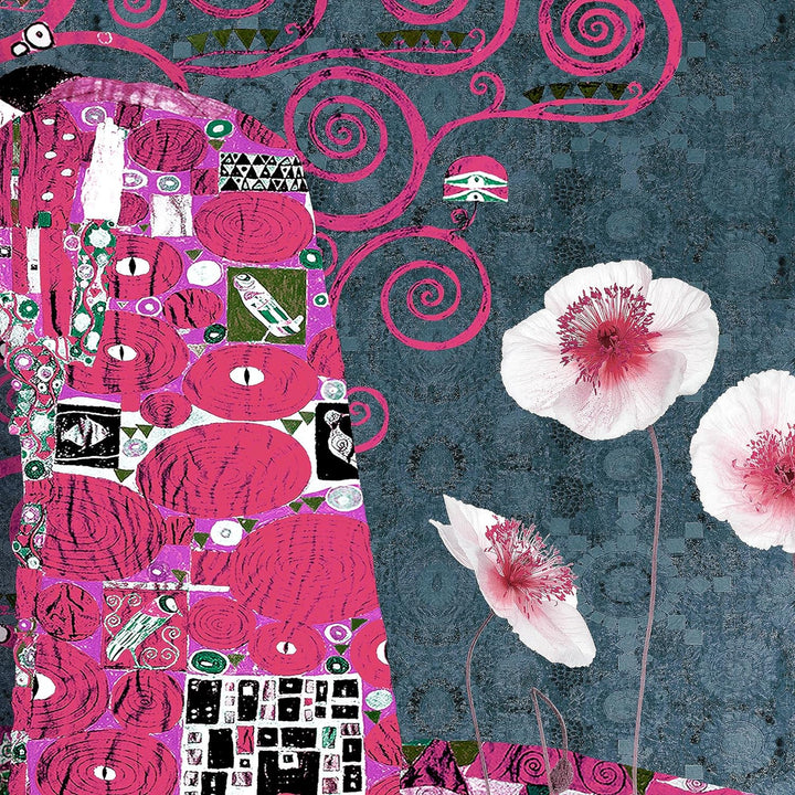 Runa Art Wandbilder Gustav Klimt der Kuss 5 Teilig Bild auf Vlies Leinwand Deko Wohnzimmer Collage P