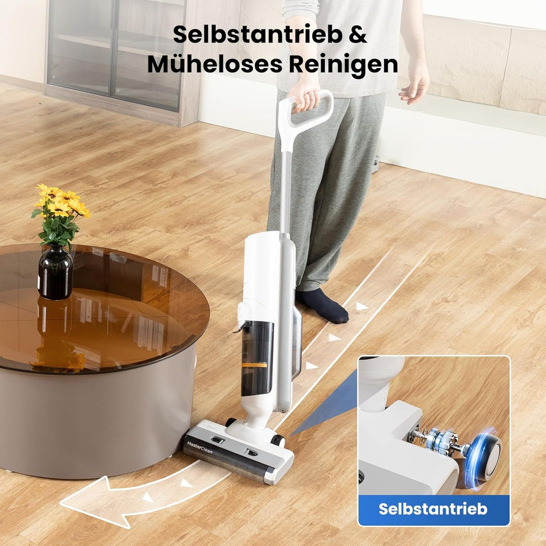 Proscenic F10 Pro Nass-Trockensauger, Saugwischer Smart 3 in 1, Leichtgewicht, Leise kabelloser Stau