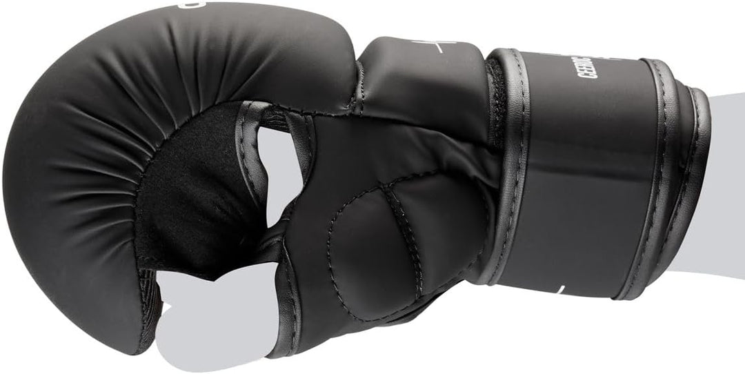 CEEROC MMA Sparring Handschuhe Mato, Schwarz/schwarz hochwertiges Kunstleder S/M, S/M