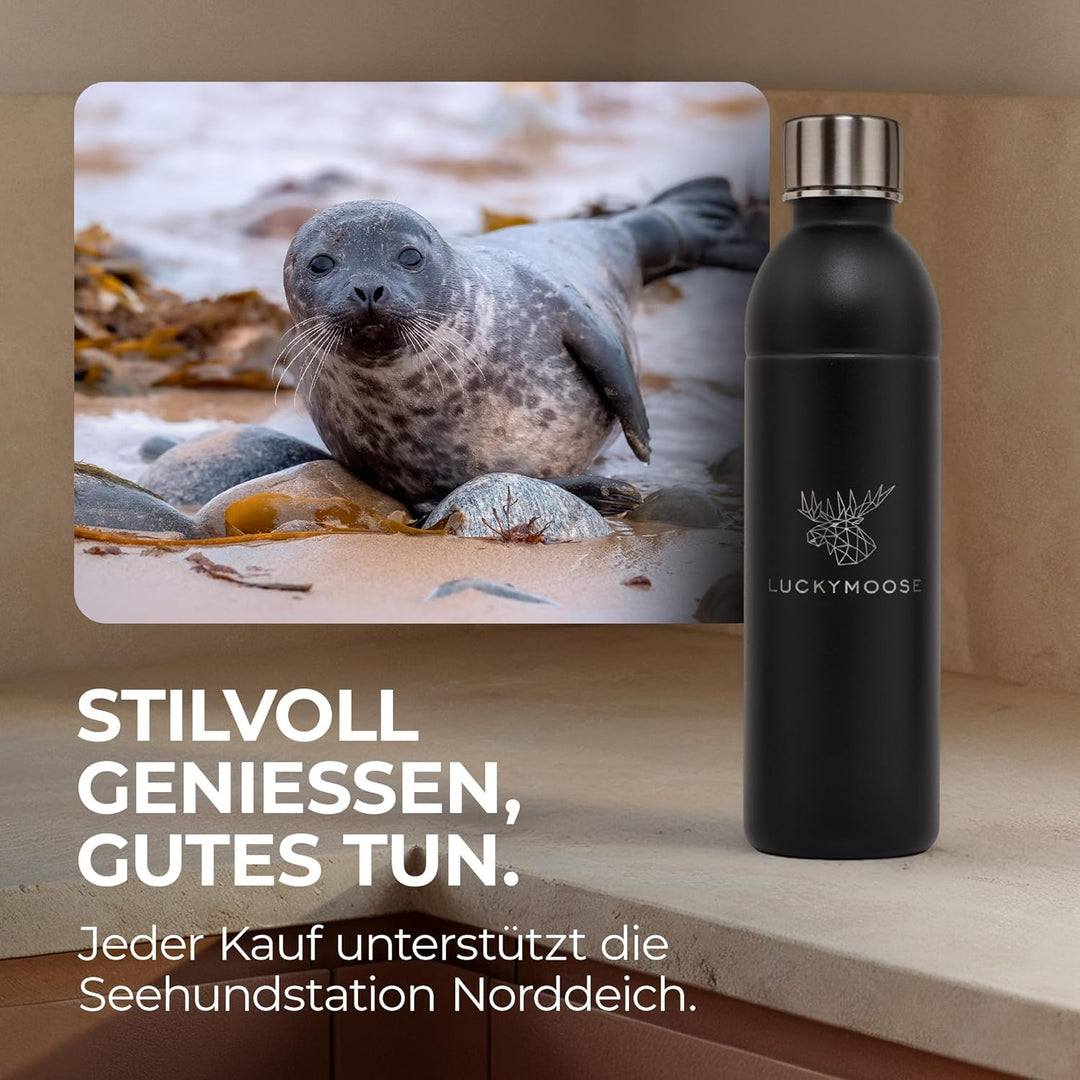Infinity Edelstahlflaschen Wassersprudler 0,75L – Kompatibel mit der LM Infinity Serie, Aarke Carbon