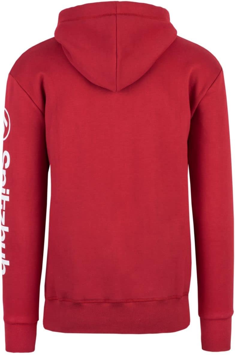 Spitzbub Herren Hoodie Pullover mit Kapuze Kapuzenpullover Sportshoodie mit Ärmelprint L Rot, L Rot