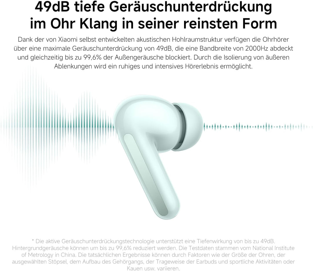 XIAOMI Redmi Buds 6:Bluetooth Kabellos Kopfhörer in-Ohr, Duale Treiber, Integrierter immersiver Soun