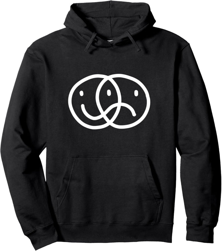 Bipolar Happy Sad Face Rad Indie Skater Kultur Pullover Hoodie