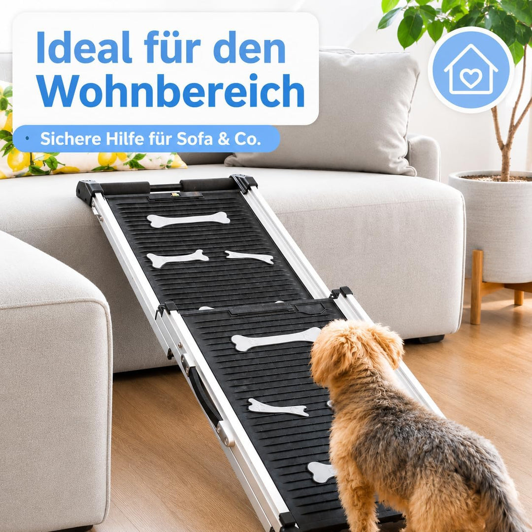 Hunderampe Teleskop rutschfest Alu 90kg Hundetreppe für Grosse Kleine Hunde Auto SUV Sofa Bett Rückb
