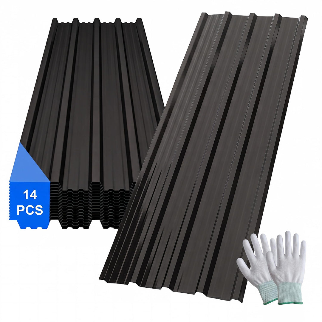 14er Set Trapezblech 110x46cm, 7m² verzinkt Profilblech Dachblech, Wellblech Platten für Dach, für d