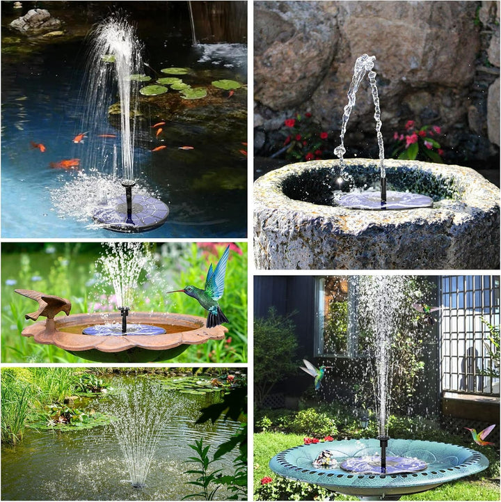 AISITIN Solarbrunnen für Draussen, Solar Springbrunnen für Aussen 3,5W Eingebaute 1500 mAh Akku mit
