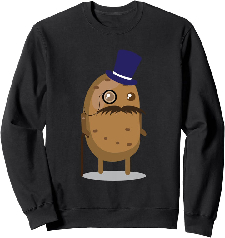 Kartoffel Detektiv mit Schnurrbart & Lupe Fun Sweatshirt