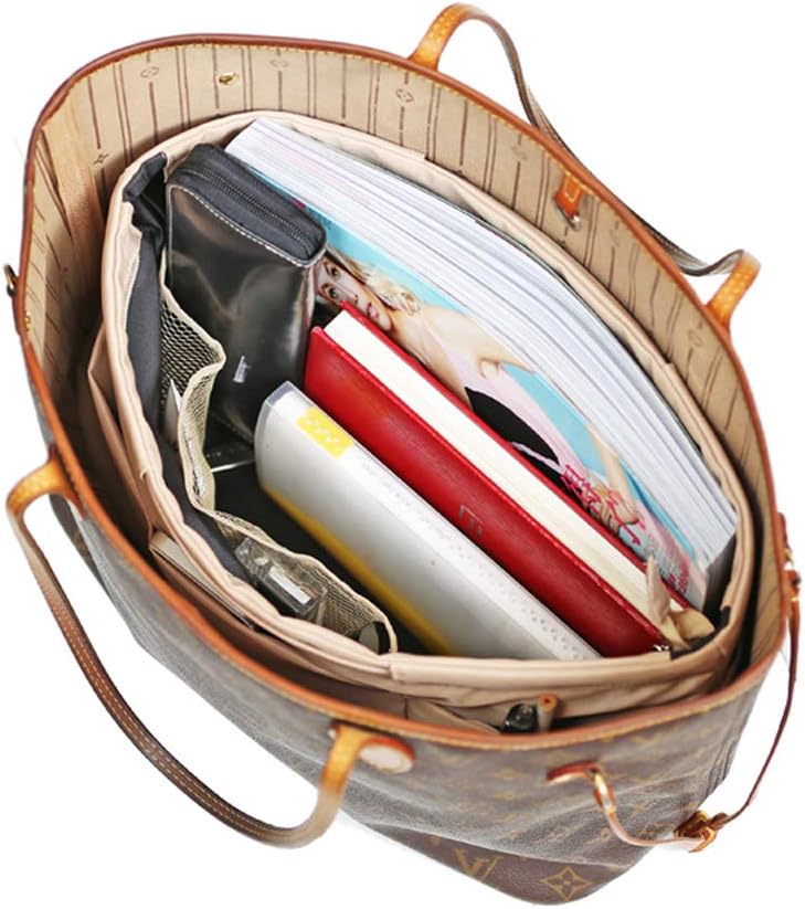 iN Taschen-Organizer-Einsatz mit Reissverschluss, Nylon-Stoff-Aufbewahrungstasche mit Griffen, für D