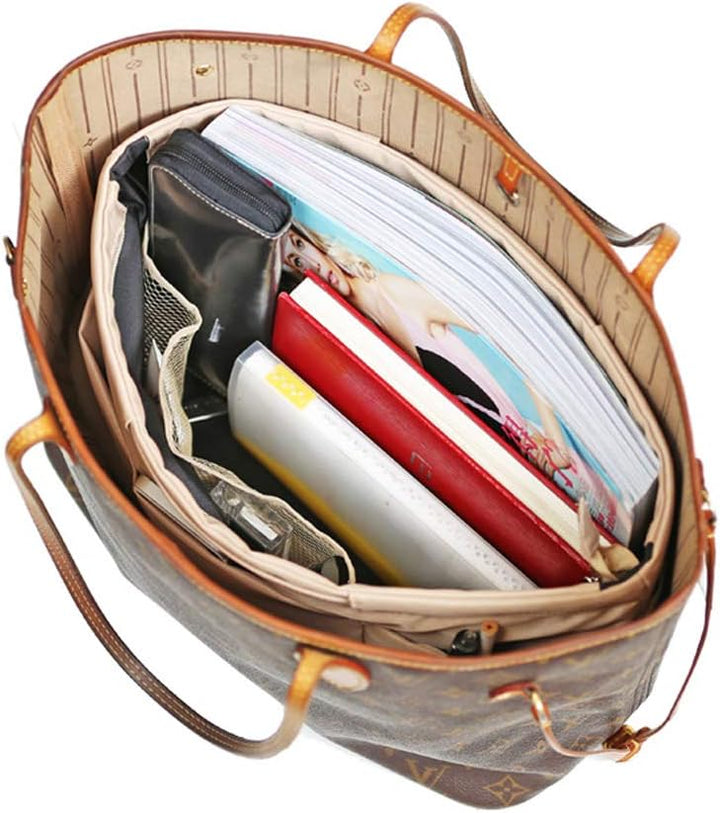 iN Taschen-Organizer-Einsatz mit Reissverschluss, Nylon-Stoff-Aufbewahrungstasche mit Griffen, für D