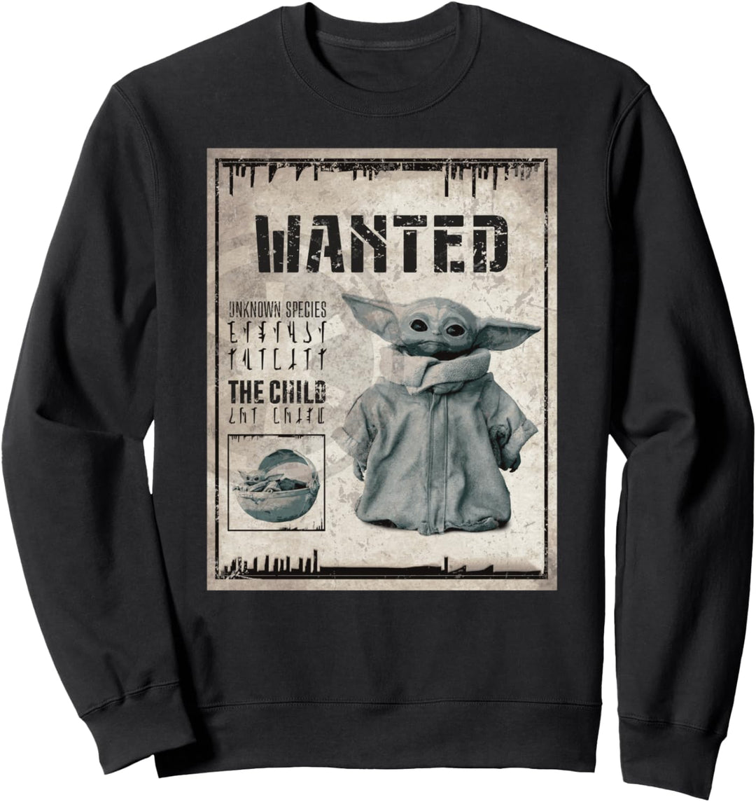 Star Wars The Mandalorian The Child Wanted Poster Sweatshirt