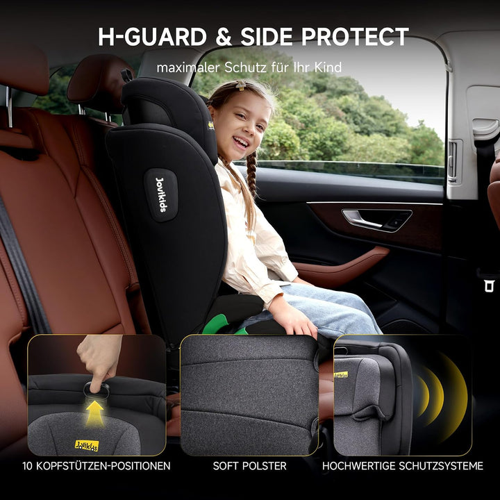 i-Size R129 Kinderautositz für 3,5 bis 12 Jahre (100-150 cm), Mit verstellbarer Rückenlehne, Kopfstü
