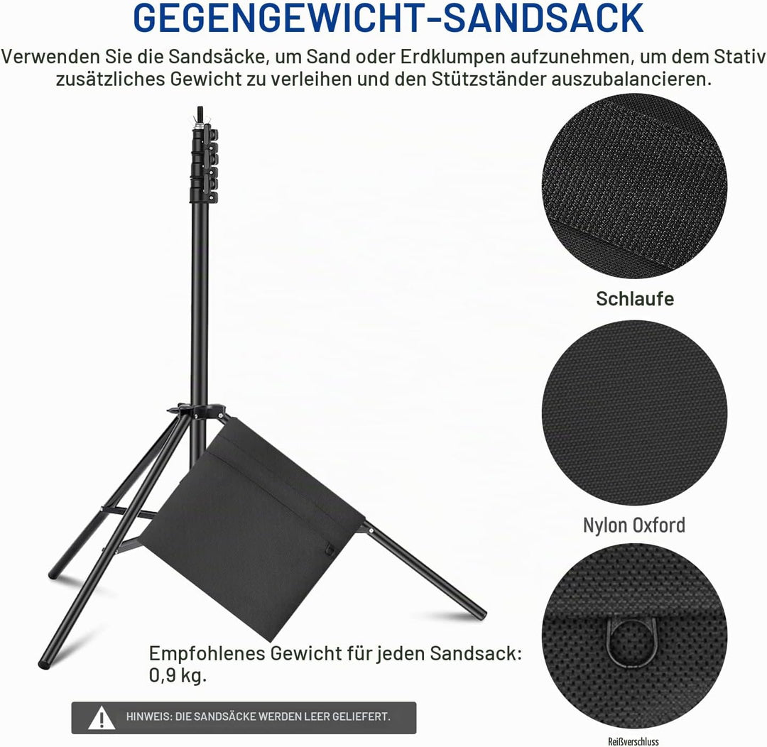 NEEWER 8,5x10 Fuss verstellbares Hintergrundständer Set, Fotografie Hintergrund Unterstützungssystem