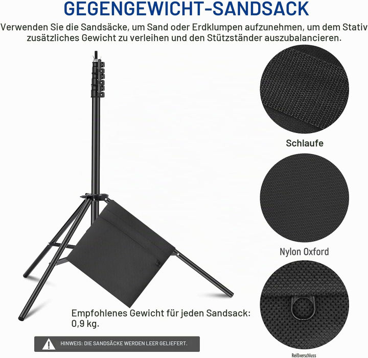 NEEWER 8,5x10 Fuss verstellbares Hintergrundständer Set, Fotografie Hintergrund Unterstützungssystem