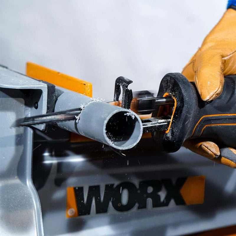 WORX WX500 Akku-Säbelsäge 20V – Akkusäge zum Schneiden von Holz, PVC, Stahl u. v. m. – Verstellbare