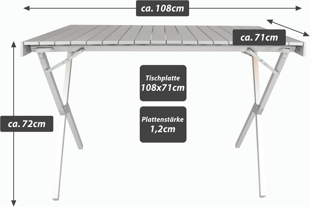Nexos Trading Campingtisch mit Tragetasche Aluminum, grau Gartentisch Partytisch Buffettisch klappba