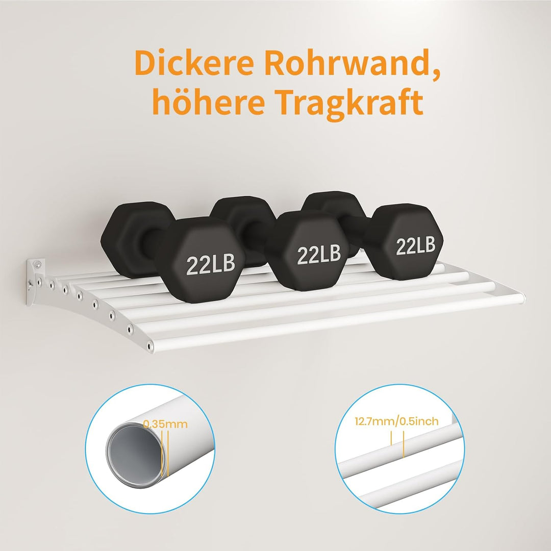 Innotic Wäscheständer Wandmontage Klappbar, Rostfrei, Wasserdicht Platzsparend Wäscheständer Wand fü