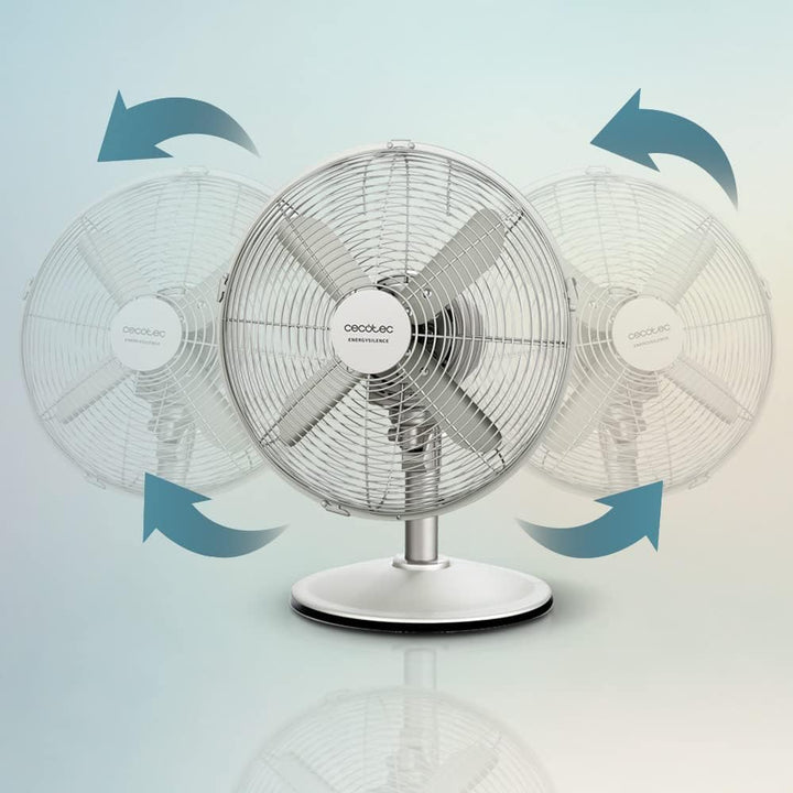 Cecotec Tischventilator EnergySilence 610 SteelDesk. 40 W, Stahl-Finish, Durchmesser 30,5 cm mit 4 F