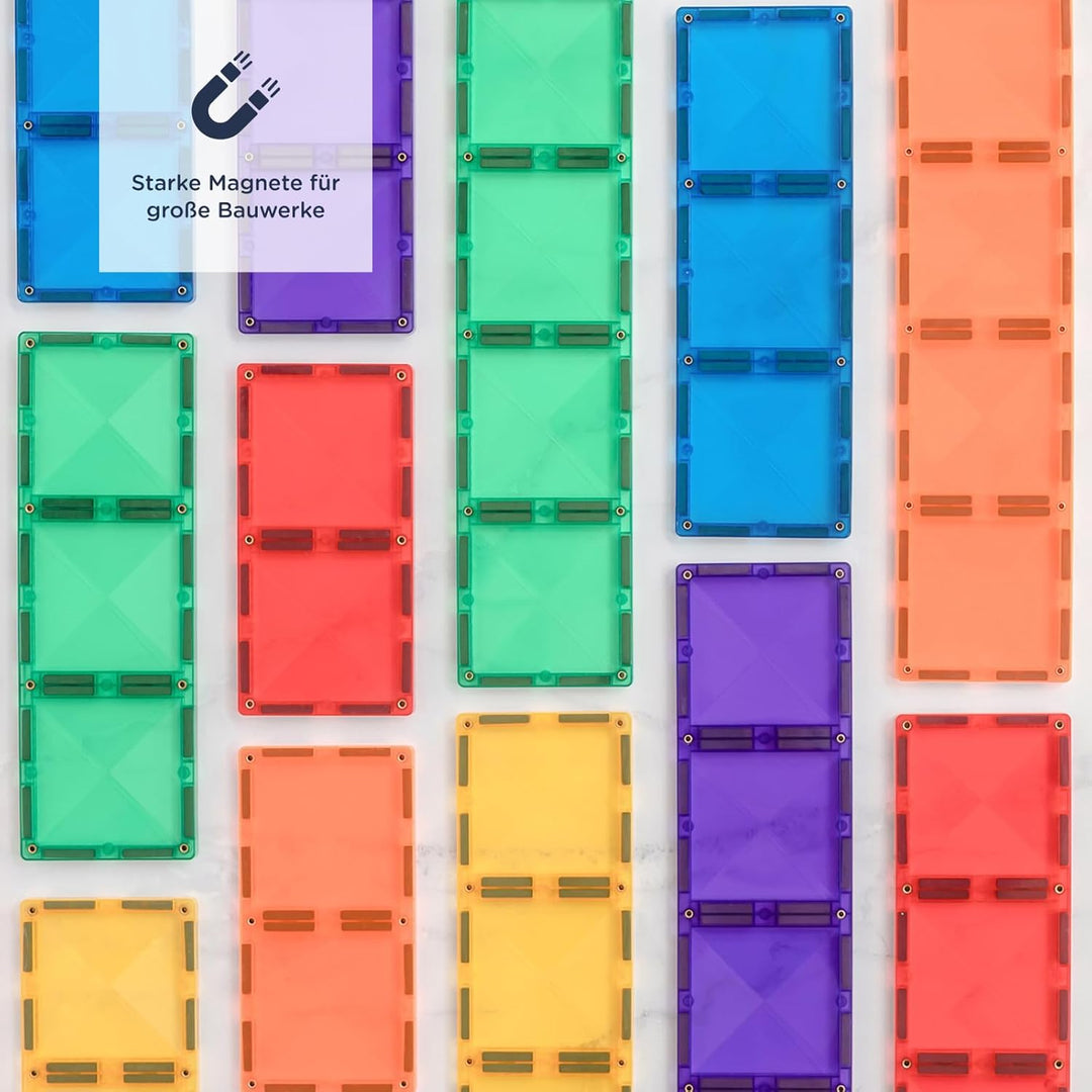 CONNETIX Magnetische Fliesen Regenbogen Rechteck Packen, 18 Stück