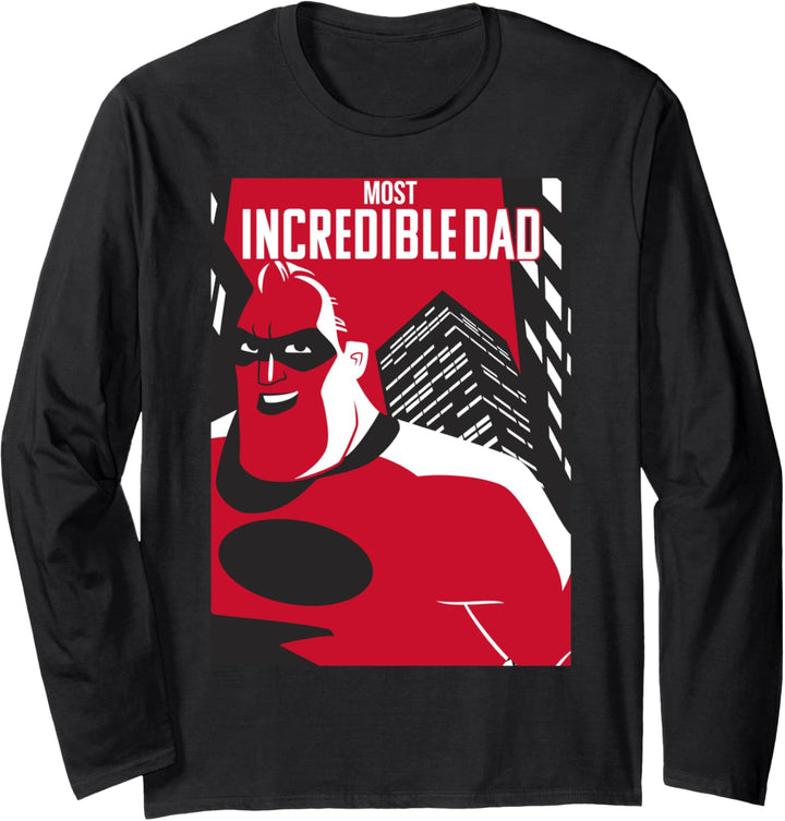 Disney Pixar Incredibles 2 Most Incredible Dad Poster Langarmshirt
