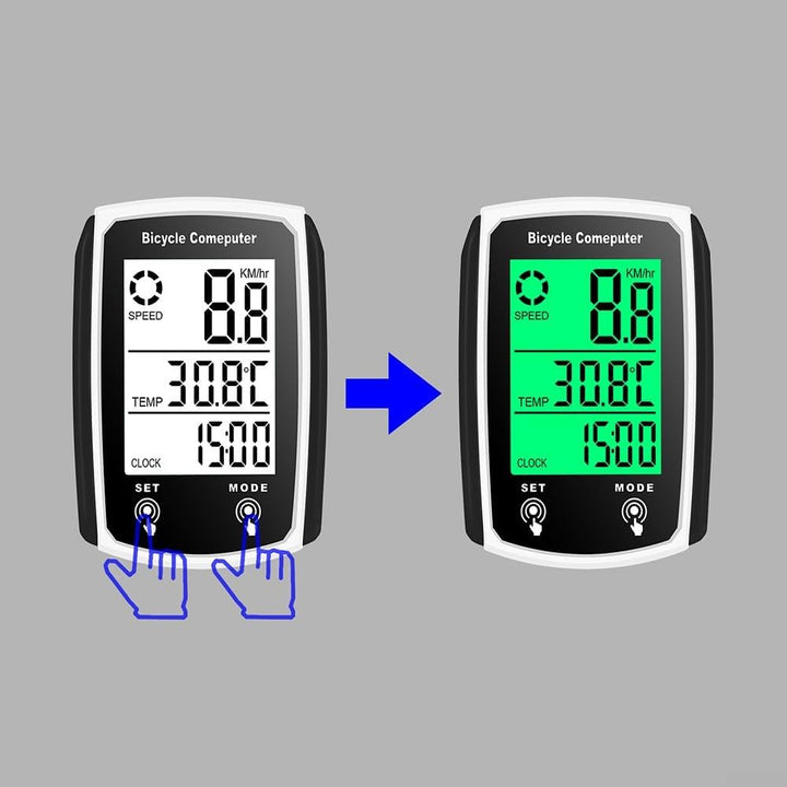 Fahrradcomputer Fahrrad Wasserdicht Kabelgebundener Tachometer Fahrrad Kilometerzähler mit LCD Displ