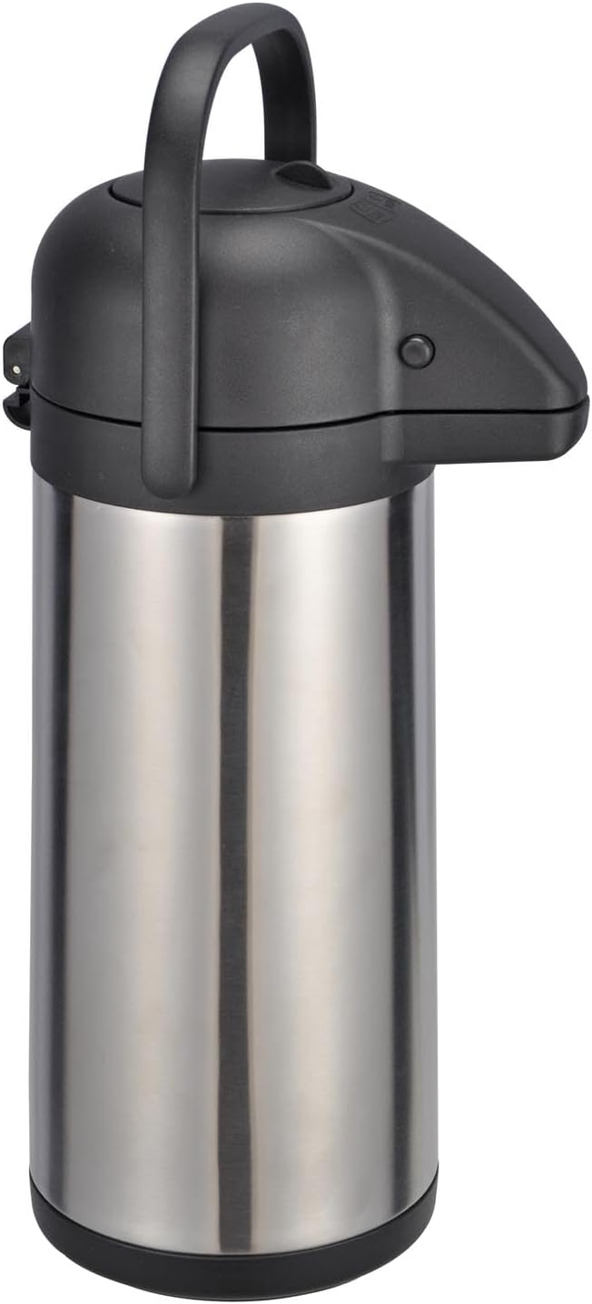 2x Thermoskanne 3 Liter Pumpkanne Kaffee Teekanne Warmhalte Airpot Isolierkanne Doppelwandig Getränk
