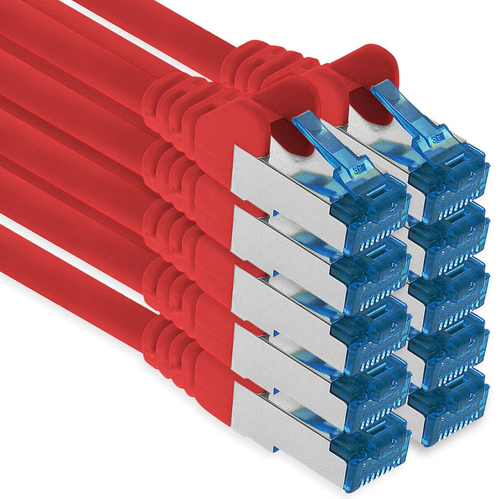 1aTTack.de Patchkabel – 10X 10m Ethernet, Netzwerk, Lan Kabel CAT6a (für Gigabit Netzwerke, Router,