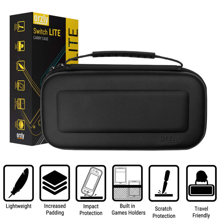 Orzly Tragetasche kompatibel mit Nintendo Switch Lite (2019) – Aufbewahrungstasche - Hartschalen Cas