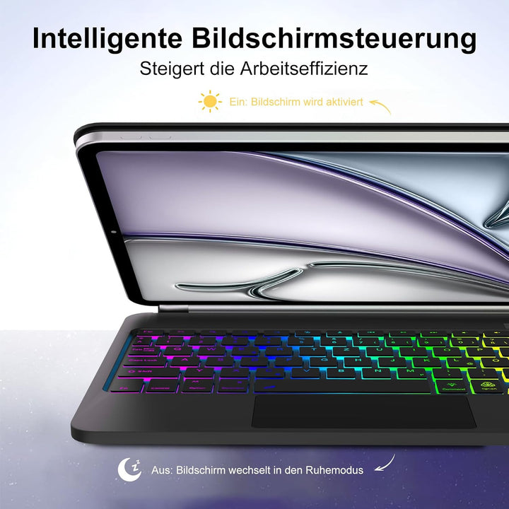 FOGARI Magic Keyboard Hülle für iPad Air 13 Zoll 2026/2025/2024 (M4/M3/M2) Schwarz iPad Air 13/Pro 1