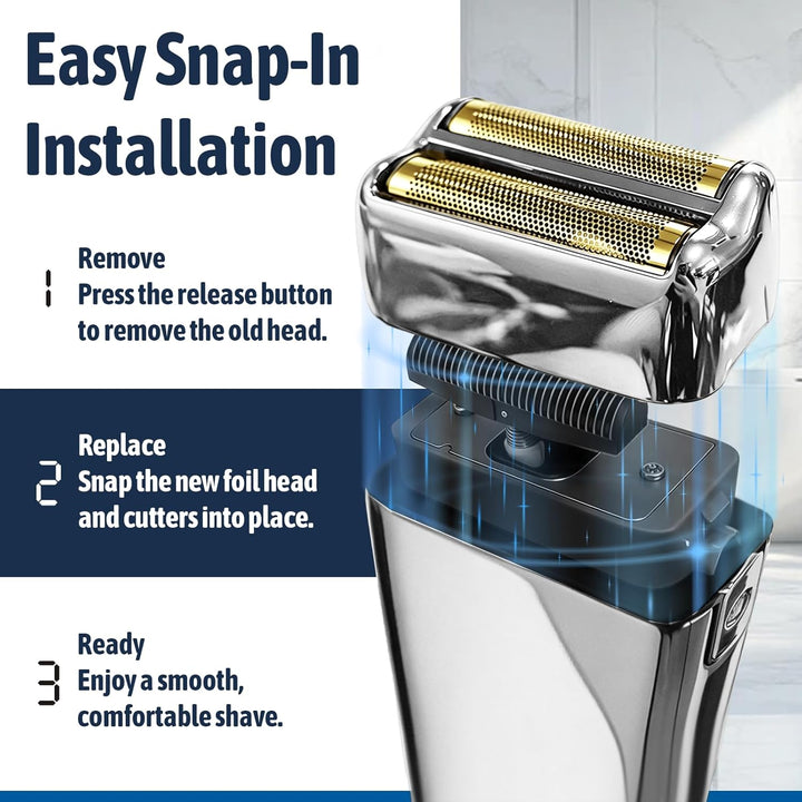 Ersatz-Rasierklinge kompatibel mit BaByl**sPRO Double FXFS2 - Metallfolie (Silber, 3er Pack), Silber