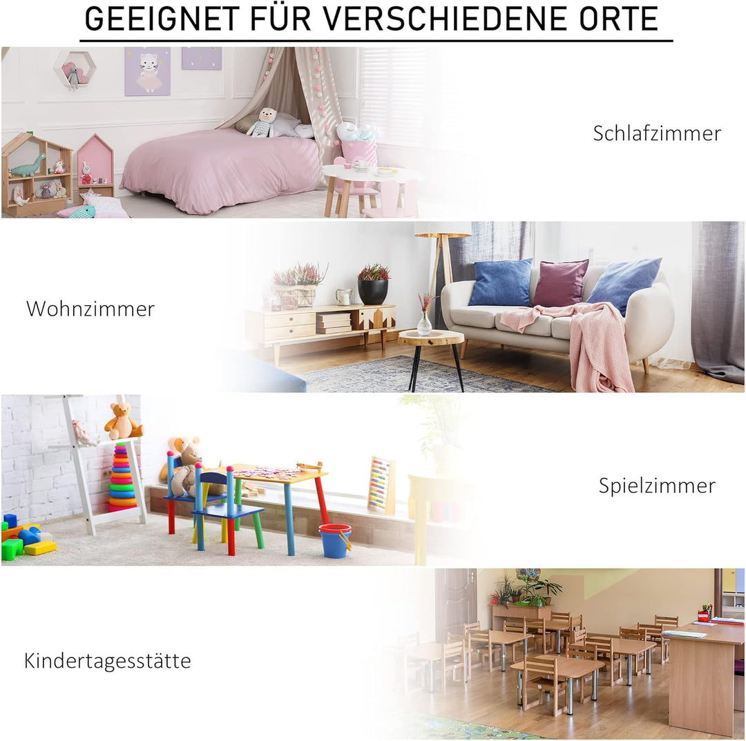 HOMCOM Kinderregal Bücherregal für Kinder Spielzeug-Organizer Kinderzimmerregal mit 3 Aufbewahrungsb