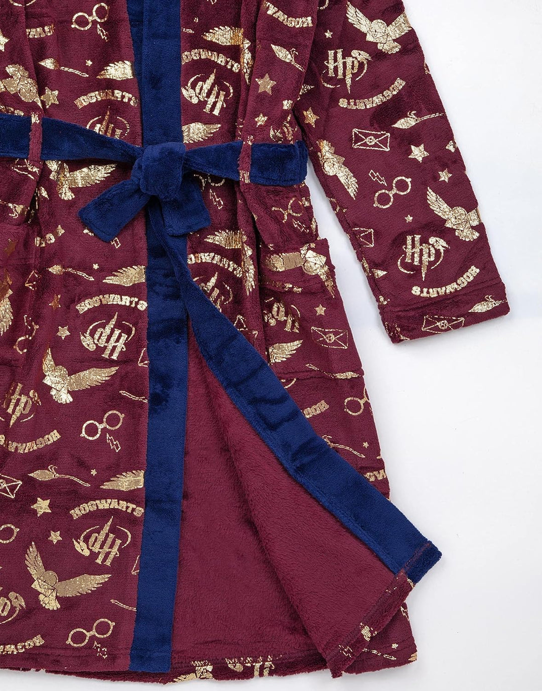 Harry Potter-Bademantel für Mädchen | Kinder Zwei Optionen Rot Hogwarts ODER Blau Hedwig Pyjama-Robe