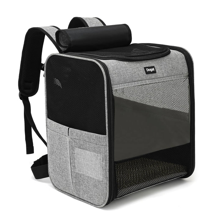 Dogat Katzenrucksack mit Netzfenster, Tragbare und Faltbare Haustier Rucksack mit integrierter Siche
