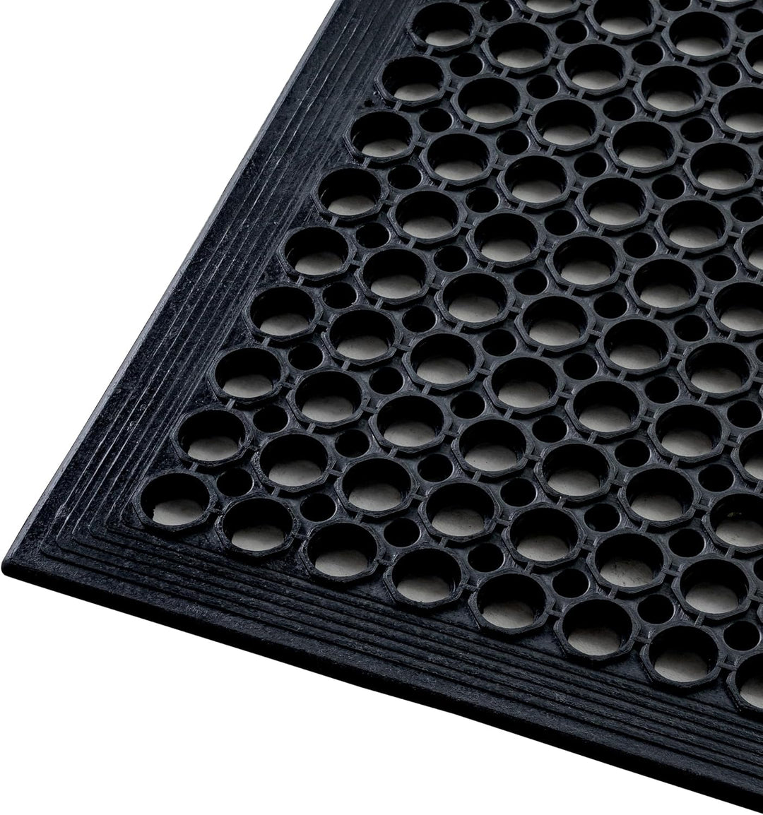 Doortex® Open-Top Schwarz Anti-Ermüdungsmatte - 90 x 150cm 150L x 90B x 1.4D cm Schwarz, 150L x 90B