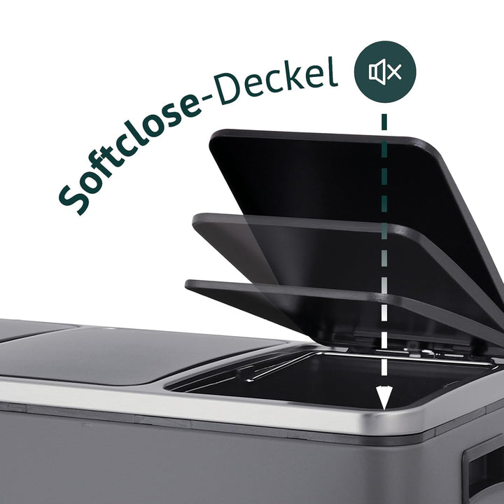 SVITA TM3X18 Mülleimer Papierkorb 54L Treteimer Abfalleimer Recycling pulverbeschichteter Stahl