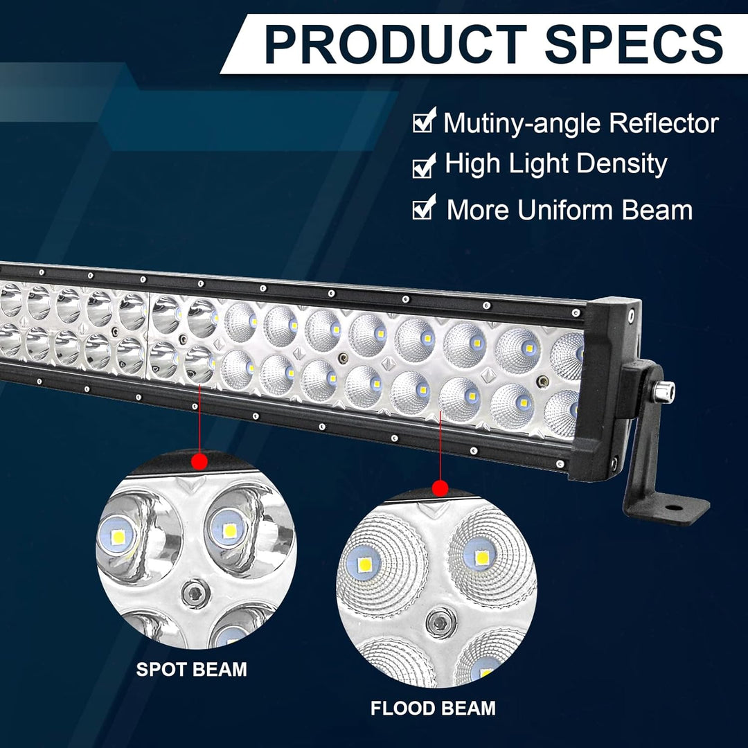 AUXTINGS LED Zusatzscheinwerfer Scheinwerfer 106 cm 240W LED Nebelscheinwerfer gebogen+ 10cm Spotlig