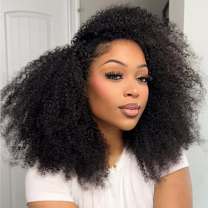 BELE Afro Kinky Curly 13x4 HD Lace Front Wigs for Women 200 Density 26 inch Brailian 12A Kinky Curly