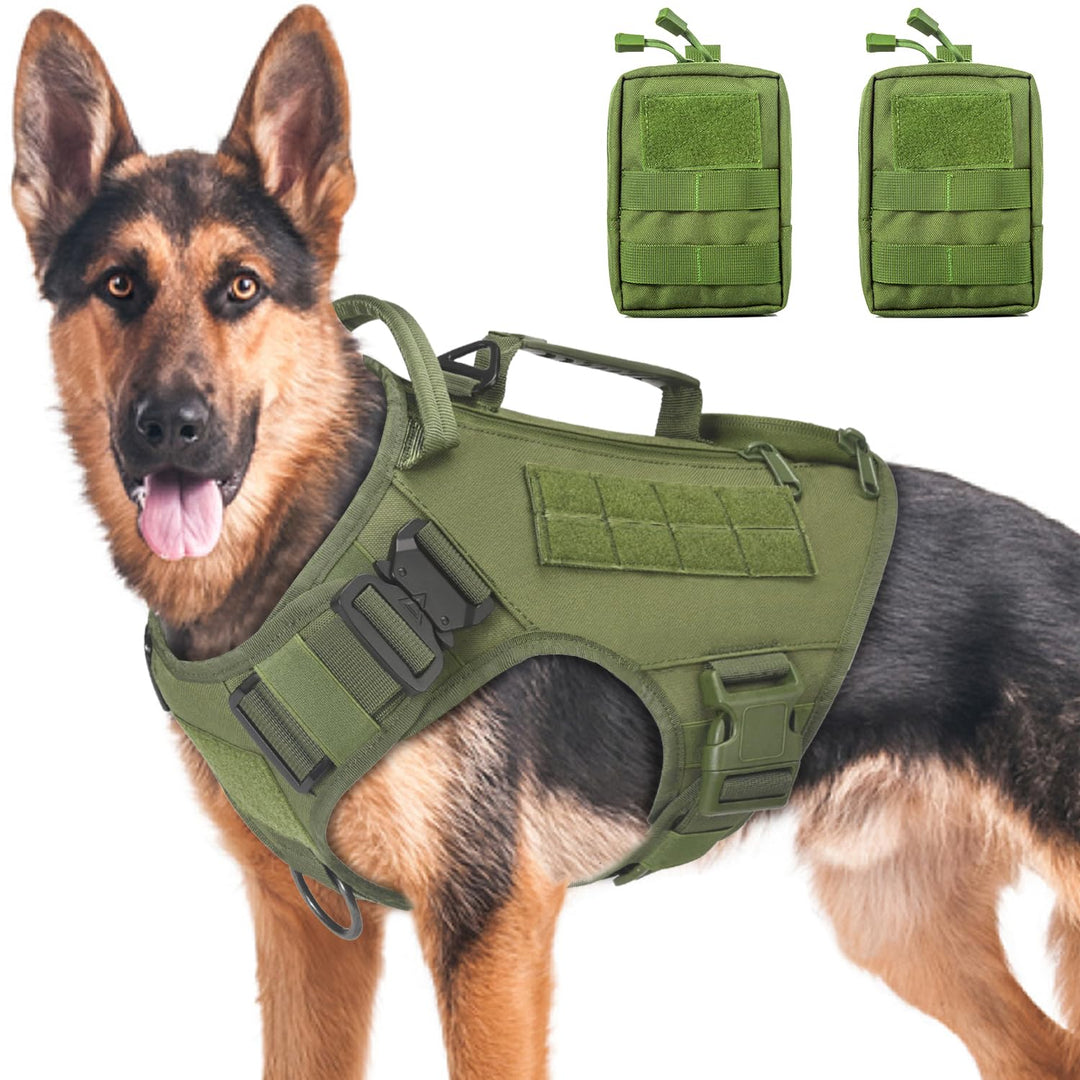AIWAI Taktisches Hundegeschirr für mittlere und grosse Rassen, Molle-Panels Metallschnalle, Weste mi