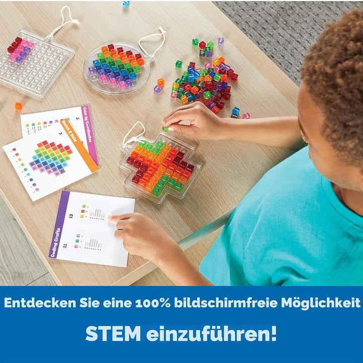 Learning Resources Mint Explorers Sonnenfänger für Fenster, Geschenke für 5-Jährige, 30 Mint-Herausf