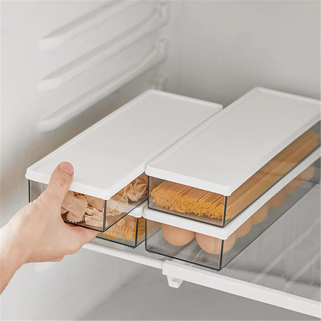 Pastabehälter, Grosser Spaghetti Kanister, 3 Stück Klarer Grauer Rechteckiger Kanister mit Verschlus