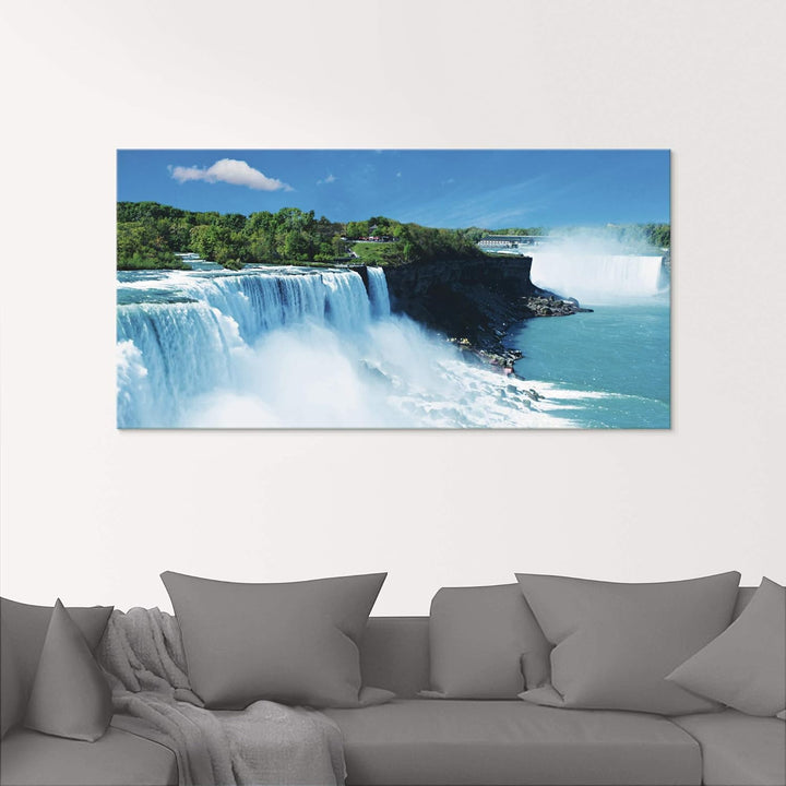 Glasbilder Wandbild Glas Bild einteilig 80x60 cm Querformat Natur Landschaft Wasserfall Niagara Fäll