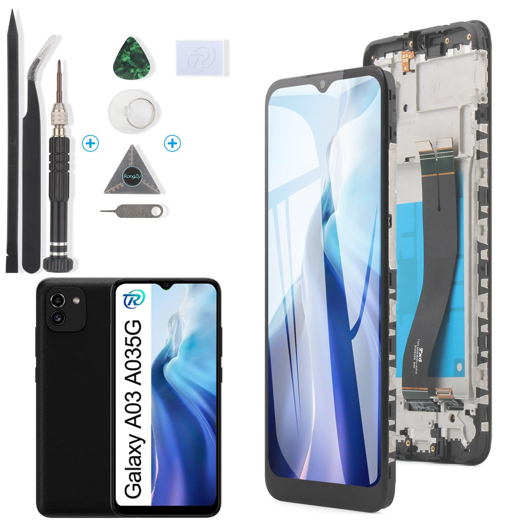 RongZy Kompatibel mit Samsung Galaxy A03 A035G Ersatz Bildschirm LCD Display und Touchscreen-Digitiz