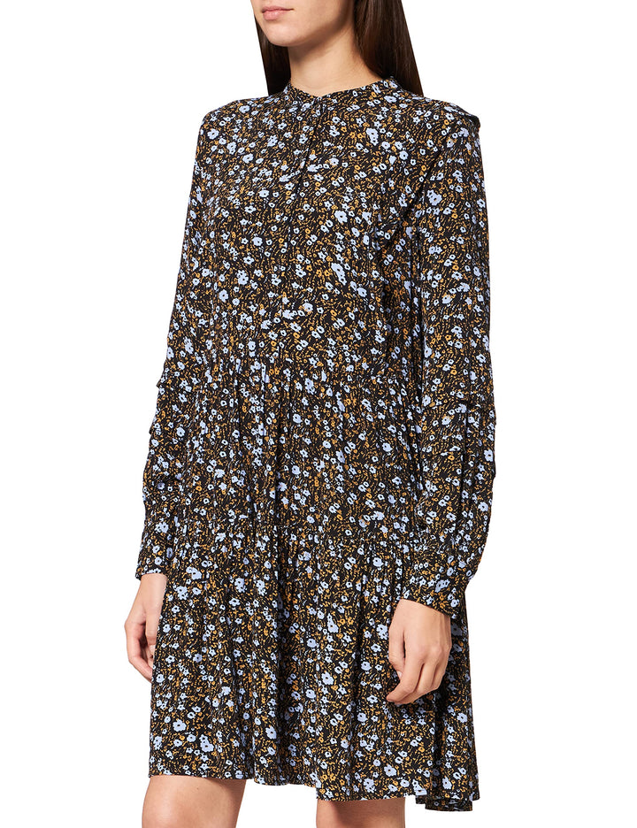 YAS Damen Yasmello Ls Dress S. Lässiges Kleid S Black/Aop:mello Print, S Black/Aop:mello Print