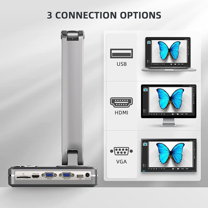 JOYUSING V508 VGA/HDMI/USB 8 Megapixel Dokumentenkamera und Visualizer, A3-Format, LED-Licht & Mikro
