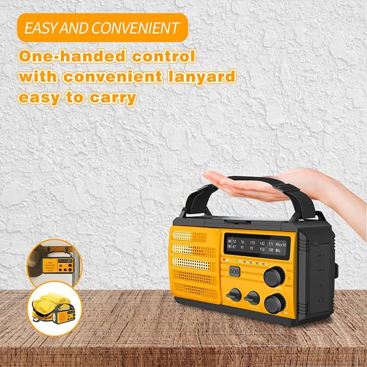 TKMARS Radio Notfall 8000mah Kurbelradio Fm/Am Solar Radio Kann Zwei Mobiltelefone Gleichzeitig Aufl
