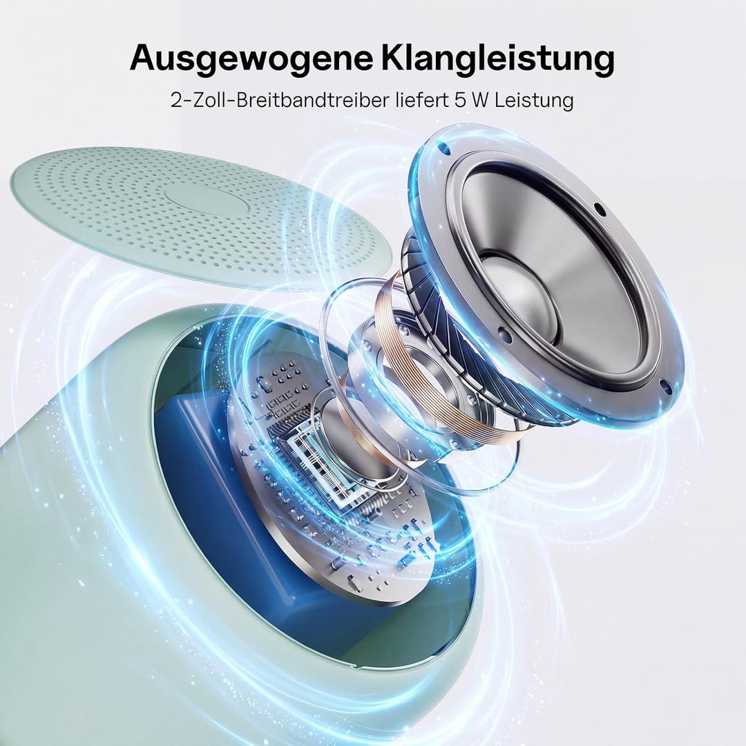 Bobtot Tragbarer Bluetooth-Lautsprecher, kabelloser wasserdichter Lautsprecher mit lautem Stereo-Sou