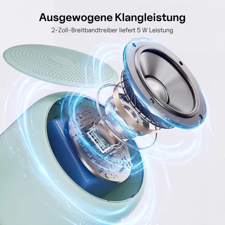 Bobtot Tragbarer Bluetooth-Lautsprecher, kabelloser wasserdichter Lautsprecher mit lautem Stereo-Sou