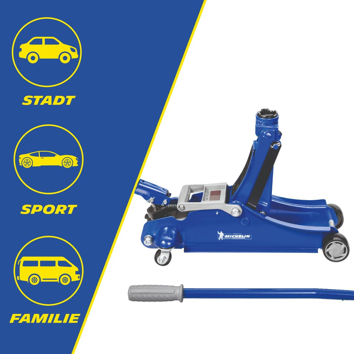 MICHELIN Hydraulischer Rangierwagenheber 1800kg, Kfz Wagenheber mit Tragegriff