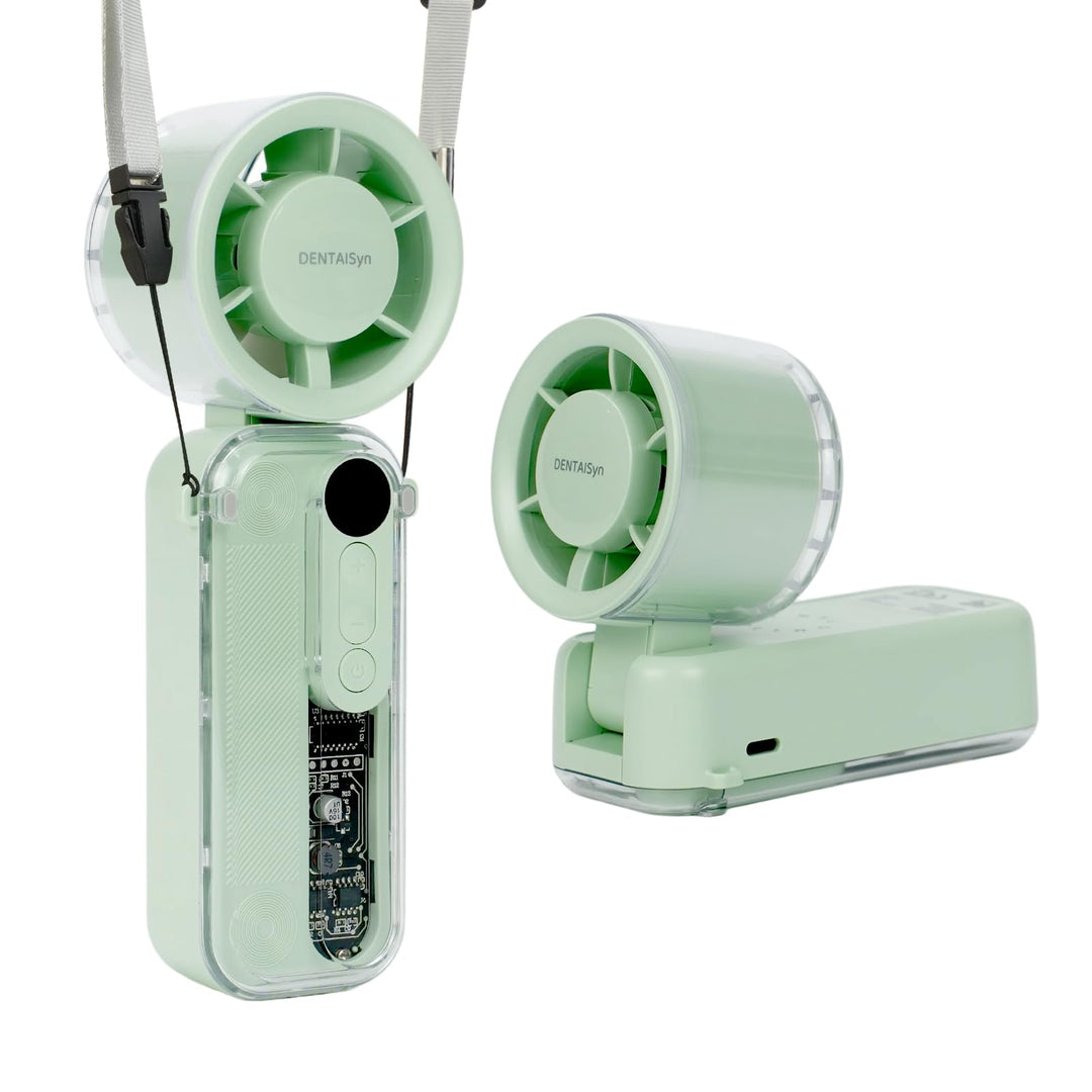 DENTAISyn 3 in1 tragbarer Hand-Turbo-Ventilator – 100 Geschwindigkeitsstufen, Digitalanzeige, über U