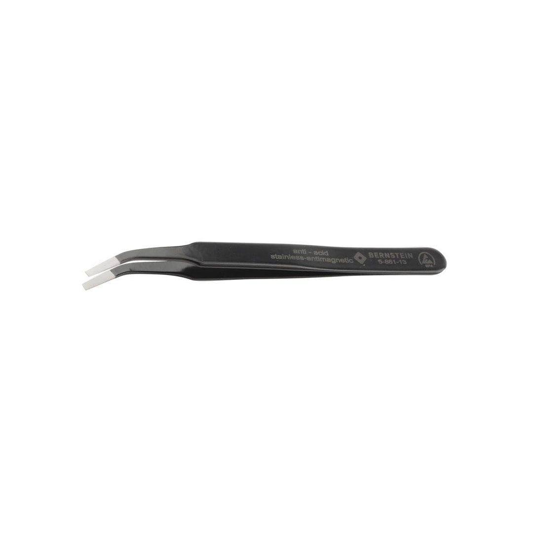BERNSTEIN ESD SMD Pinzette 120 mm Form FB Edelstahl Winkel 30° ableitfähig